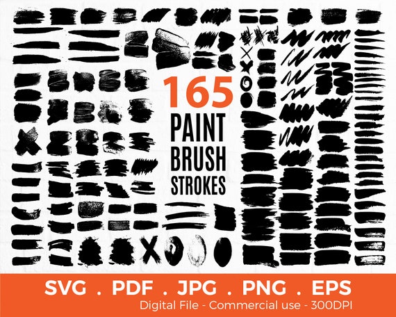 Download 160 Big Set Paint Brush Stroke Svg Paint Brushes Cut Files Etsy