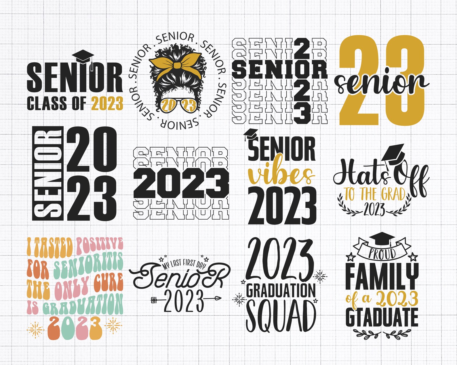 37 Class Of 2023 Svg Bundle Senior 2023 Svg Graduation Svg Etsy