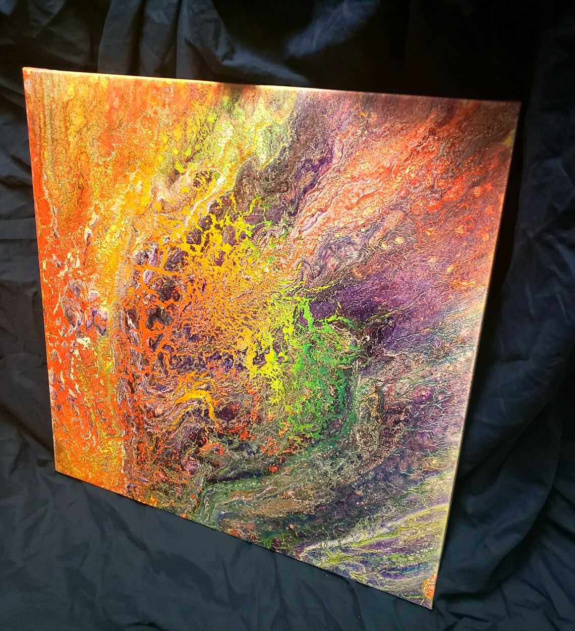 Customize Your Own 20x20 Acrylic Pour Painting METALLIC COLORS Etsy