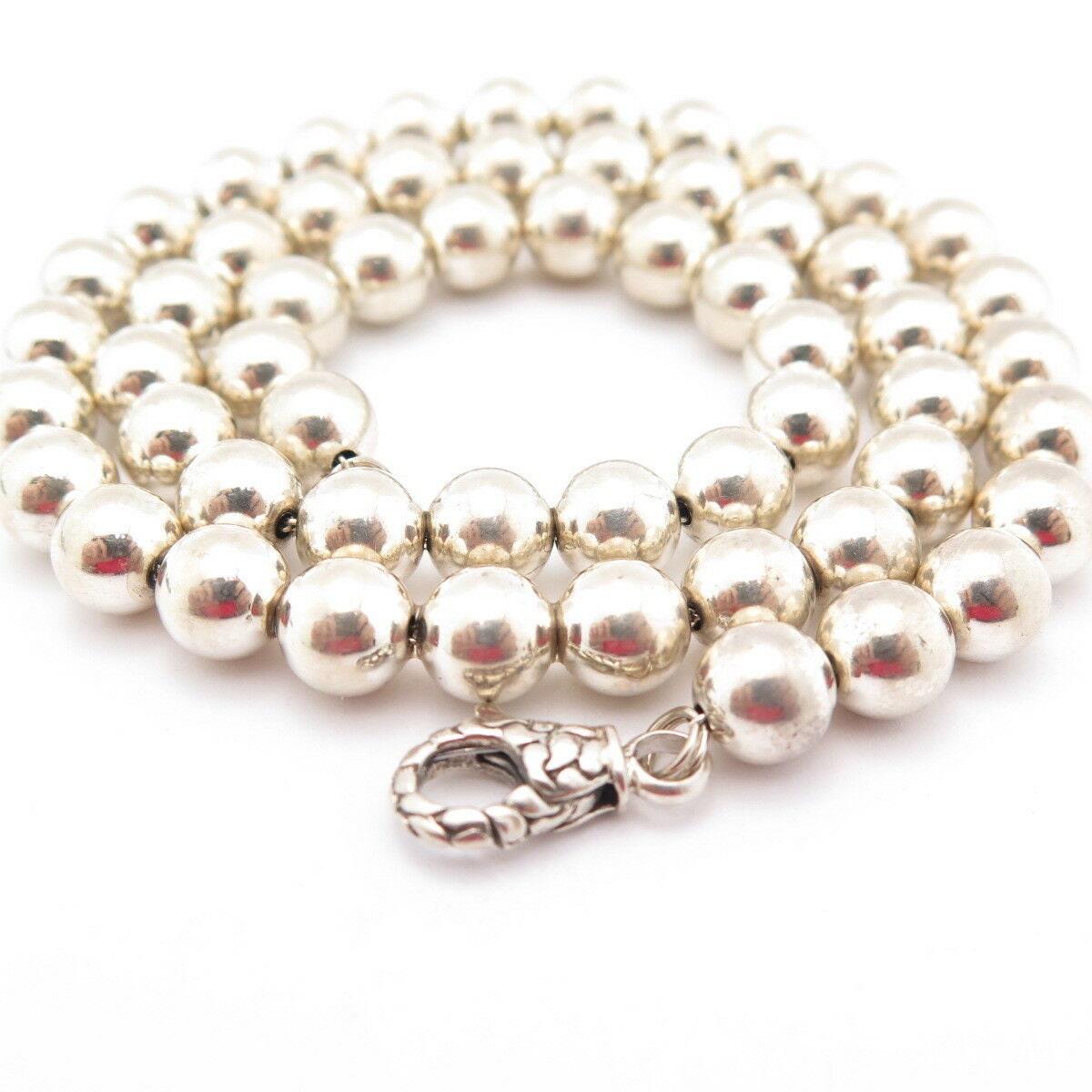 925 Sterling Silver Ball Beaded Link Chain Necklace 18 Etsy