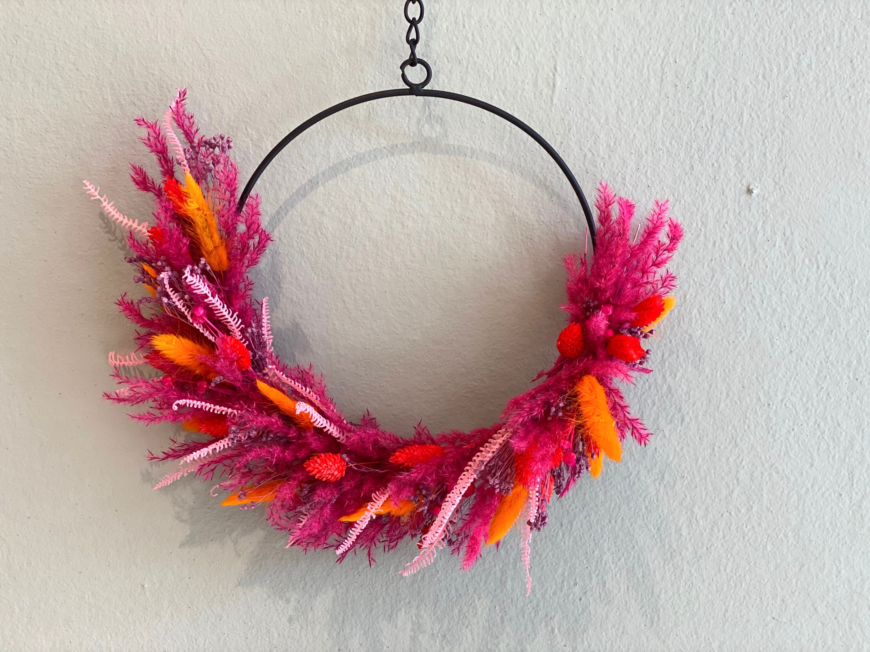 Campari Dried Flower Wreath Dried Flower Ring Dried Flowers Decorating Hanging Wreath Hoop Flower Window