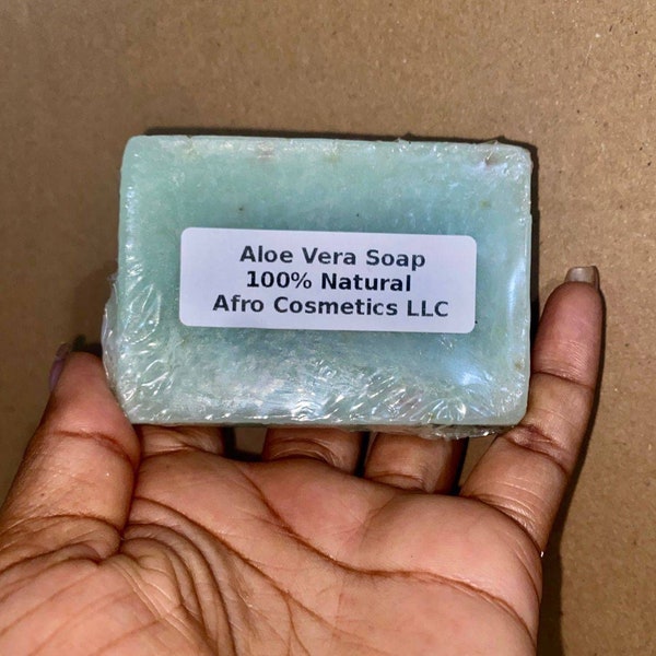 ALOE VERA SOAP With Shea Butter, Vitamin E Oil, Natural Organic Vegan Soap For Face, Body and Skin
