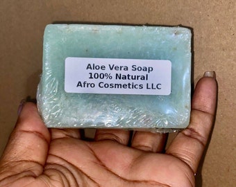 ALOE VERA SOAP With Shea Butter, Vitamin E Oil, Natural Organic Vegan Soap For Face, Body and Skin