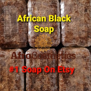 Raw African Black Soap 1 LBS Bar, 100% Pure Natural Organic Unrefined From Ghana Bulk Wholesale, Free Shipping