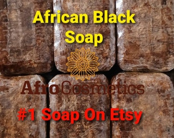 Raw African Black Soap 1 LBS Bar, 100% Pure Natural Organic Unrefined From Ghana Bulk Wholesale, Free Shipping