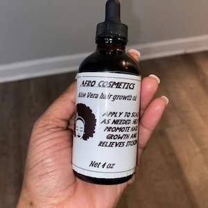 SORO DE CRESCIMENTO CAPILAR, Óleo de Crescimento Capilar com Óleo de Aloe Vera, Óleo de Rícino Preto, Hidratante Orgânico 100% Natural.