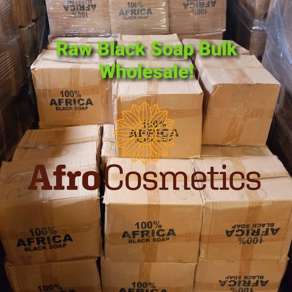 Raw African Black Soap Bar From Ghana Made With Fresh Shea Butter, 100% Natural Unrefined Organic For Face, Body and Hair