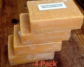 4 Pack Turmeric Soap, All-Natural Organic Soap For Arm Pits, Dark Elbows, Inner Thighs, Underarms, Face, Body