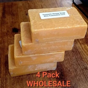 4 Pack Turmeric Soap, All-Natural Organic Soap For Arm Pits, Dark Elbows, Inner Thighs, Underarms, Face, Body