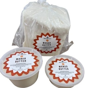 Raw Mango Butter Bulk, Pure Natural Organic Unrefined Cold Pressed Great Moisturizer For Skin, Body, Face and Hair
