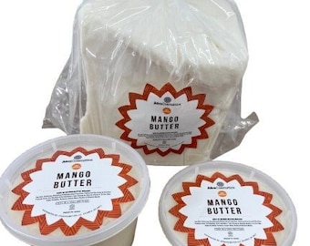 Raw Mango Butter Bulk, Pure Natural Organic Unrefined Cold Pressed Great Moisturizer For Skin, Body, Face and Hair
