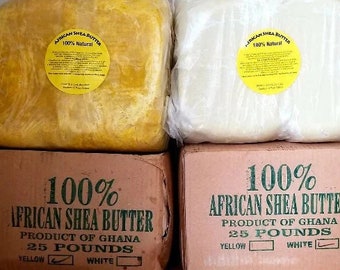 Raw African Shea Butter Bulk , All Natural Organic Unrefined from Ghana, Moisturizer For Body, Face, Soap, Lotion, Skin and Hair