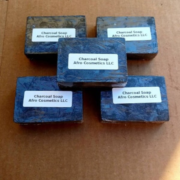 CHARCOAL SOAP With Shea Butter, Black Soap, All Natural Organic Vegan For Face Deep Cleanse