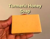 Turmeric Honey Skin Brightening Soap, Kojic Soap, All Natural, Dark Spots Remover, Acne Scars, Eczema, Face, Body