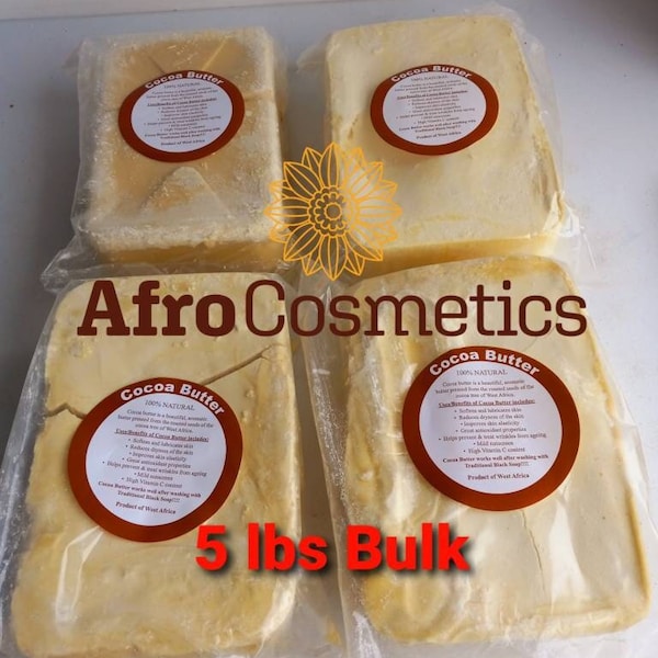 Pure Raw Cocoa Butter Unrefined Bulk, 100% Natural Organic Cocoa Butter, Moisturizer For Skin Care, Soap, Lotion.