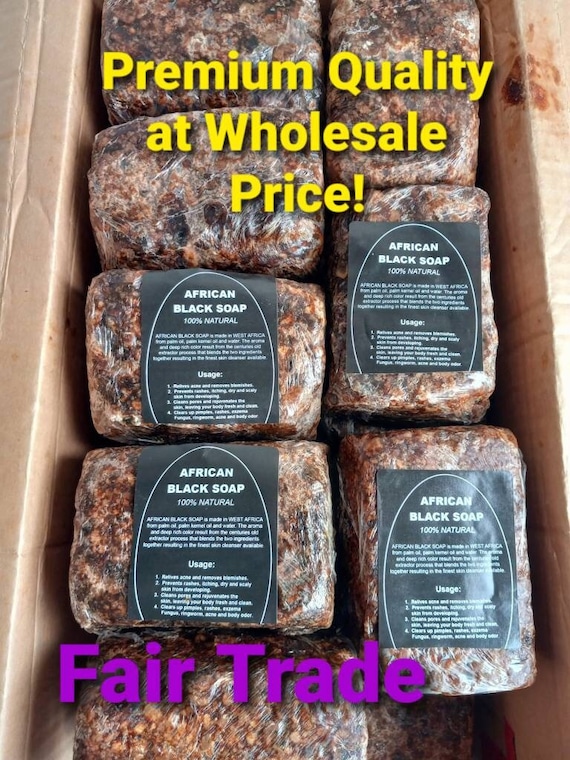 Raw African Black Soap Bar From Ghana 100 Natural Organic