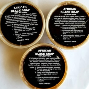 Raw African Black Soap Paste, 100% Natural Organic Unrefined From Ghana For Face, Body and Hair Shampoo