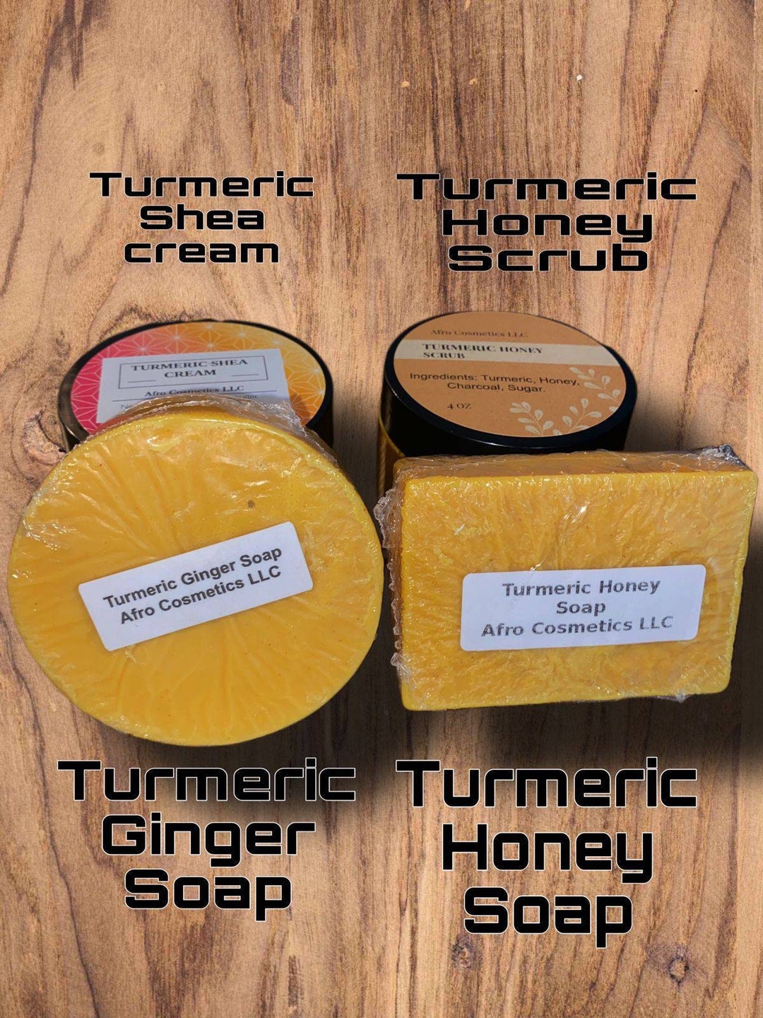 Turmeric Soap, Body Butter and Scrub Gift Set, All Natural Organic for
