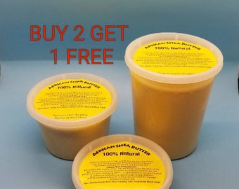 Raw African Shea Butter, 100% Natural  Organic Moisturizer For Skin, Face, Body And Hair  BUY 2 GET 1 FREE