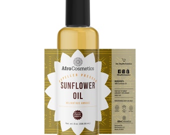 Sunflower Seed Oil, 100% Pure Natural Organic Cold Pressed Carrier Oil, Moisturizer For Face, Body, Hair, Skin, Soap and Massage