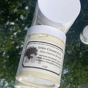 Hair Growth Body Butter With Black Castor Oil And Chebe Powder, 100% Natural Organic Hair Butter 8 oz Size