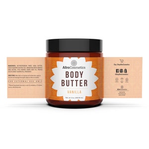 Whipped Shea Butter Vanilla Scent, Organic Body Butter, Body lotion, All Natural Moisturizer For Hair, Face, Body 8 oz Size image 8