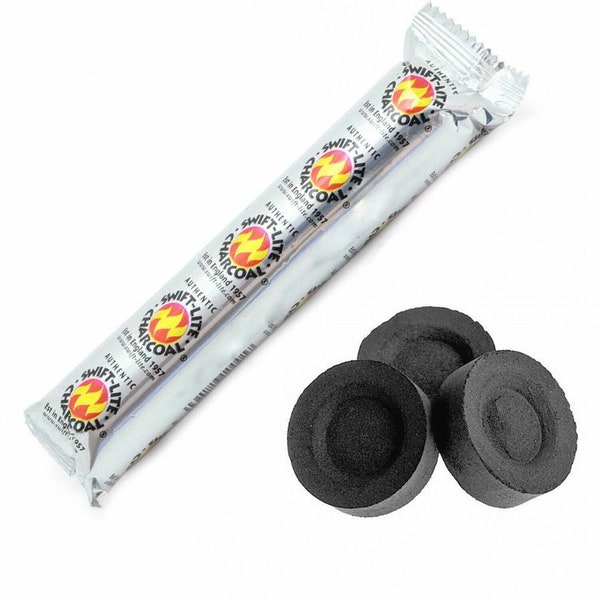 Charcoal Incense Tablets/ Disks  For Burning Incense Resin, Frankincense, Myrrh, Hookah, Smudging, Shisha, Meditation, Yoga