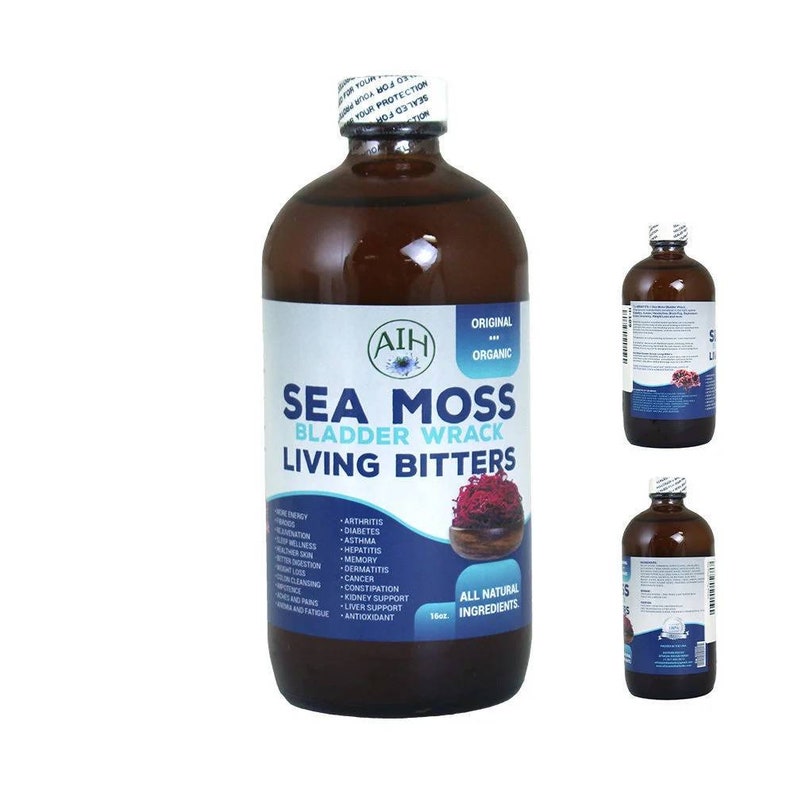 Sea Moss Tonic 100% Pure Natural Organic Tincture, Herbal Detox, Herbal Tea, Detox Tea  16 oz 