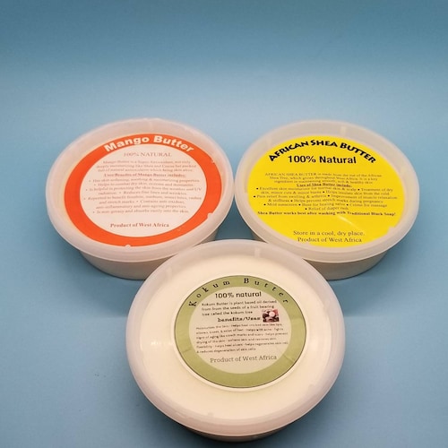 Shea Butter Cocoa Butter Mango Butter Trio Bundle Natural Etsy
