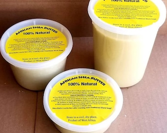Manteca de karité africana cruda a granel, 100 % pura, natural, orgánica, virgen sin refinar, de Ghana. Hidratante para rostro, piel, cuerpo, cabello y jabón.
