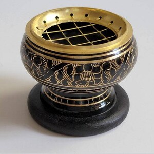 Brass Charcoal burner and Coaster, Incense Holder, Incense Burner, Charcoal Burner For Smudging, Yoga, Meditation, Gift image 6
