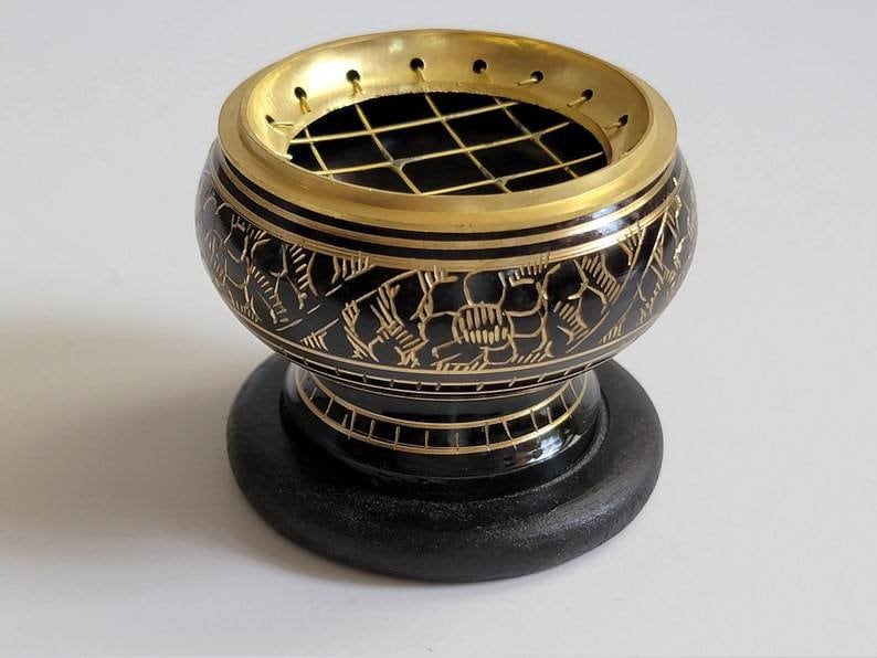 Brass Charcoal burner and Coaster, Incense Holder, Incense Burner, Charcoal Burner For Smudging, Yoga, Meditation, Gift image 6