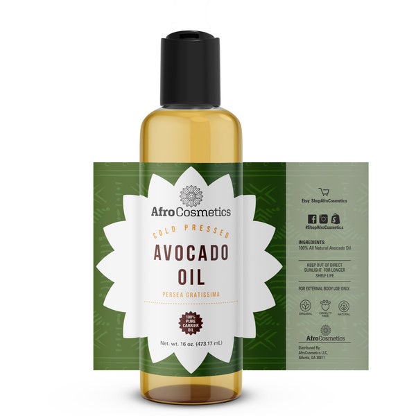 Avocado Oil, 100% Pure Natural Organic Cold Pressed Carrier Oil For Face, Skin, Body, Hair, Soap Bulk Wholesale