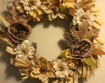 Rustic Autumn Corn Husk Wreath