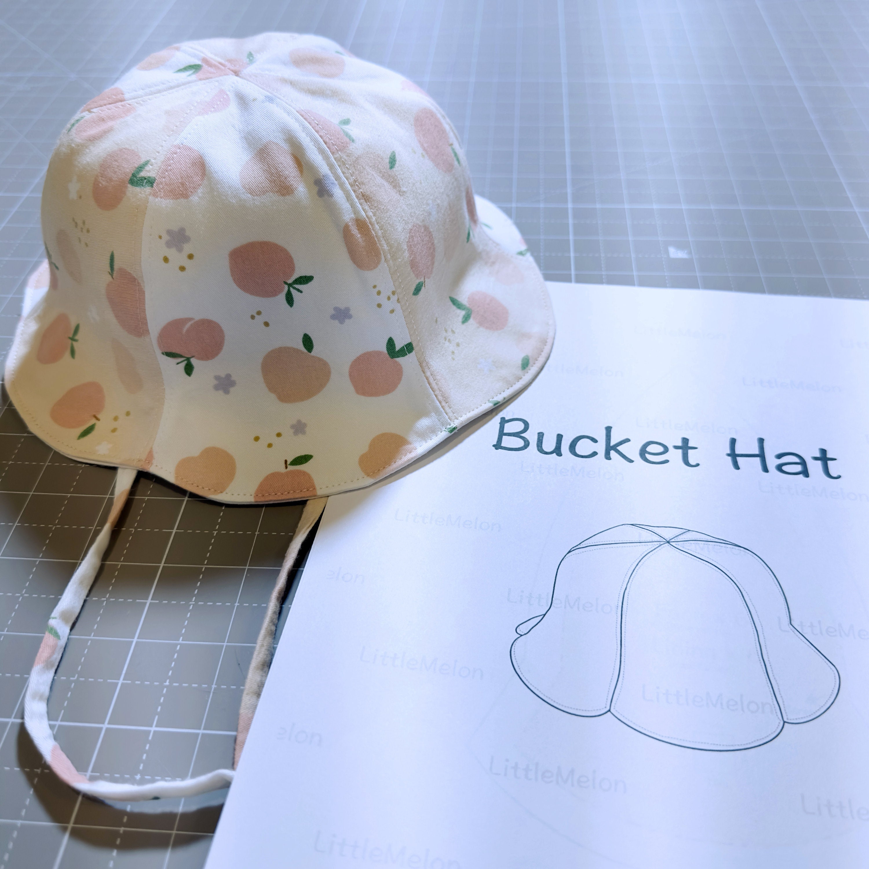 Bucket Hat Pattern, size 55cm, Ready to print, Letter size, digital format