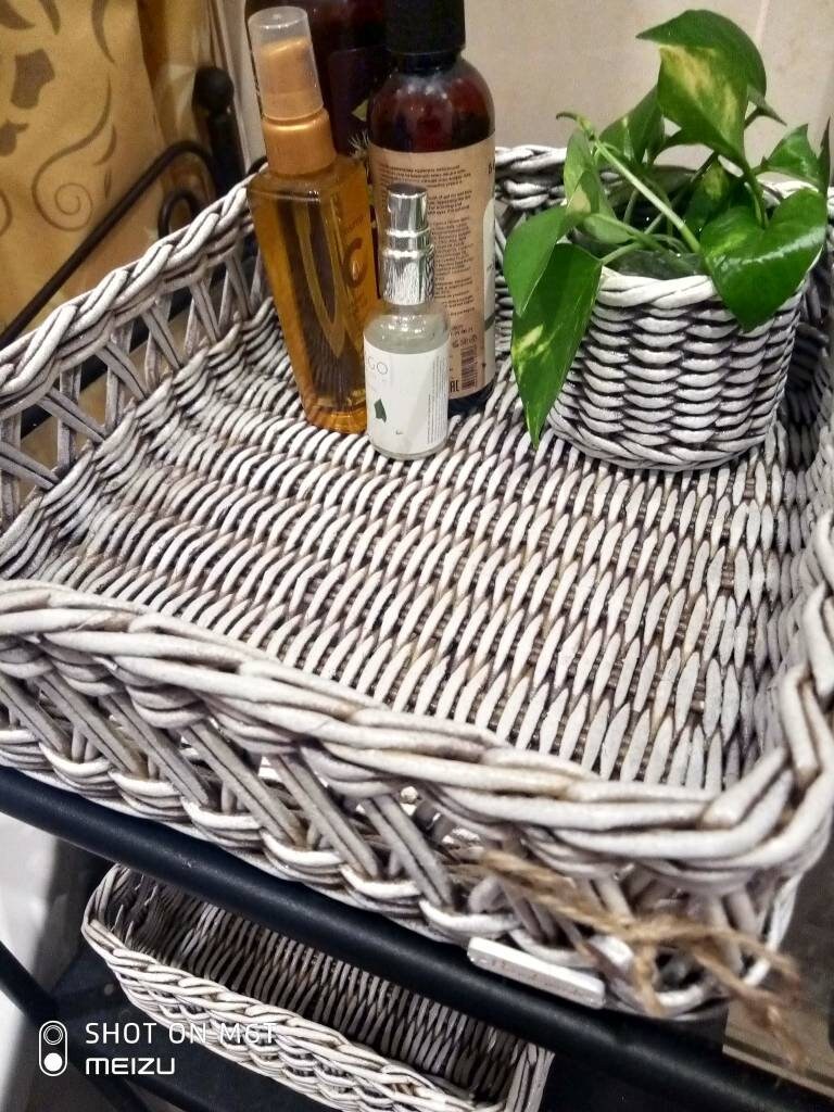Bathroom wicker basket Organizer for towels Set of 2 box Etsy