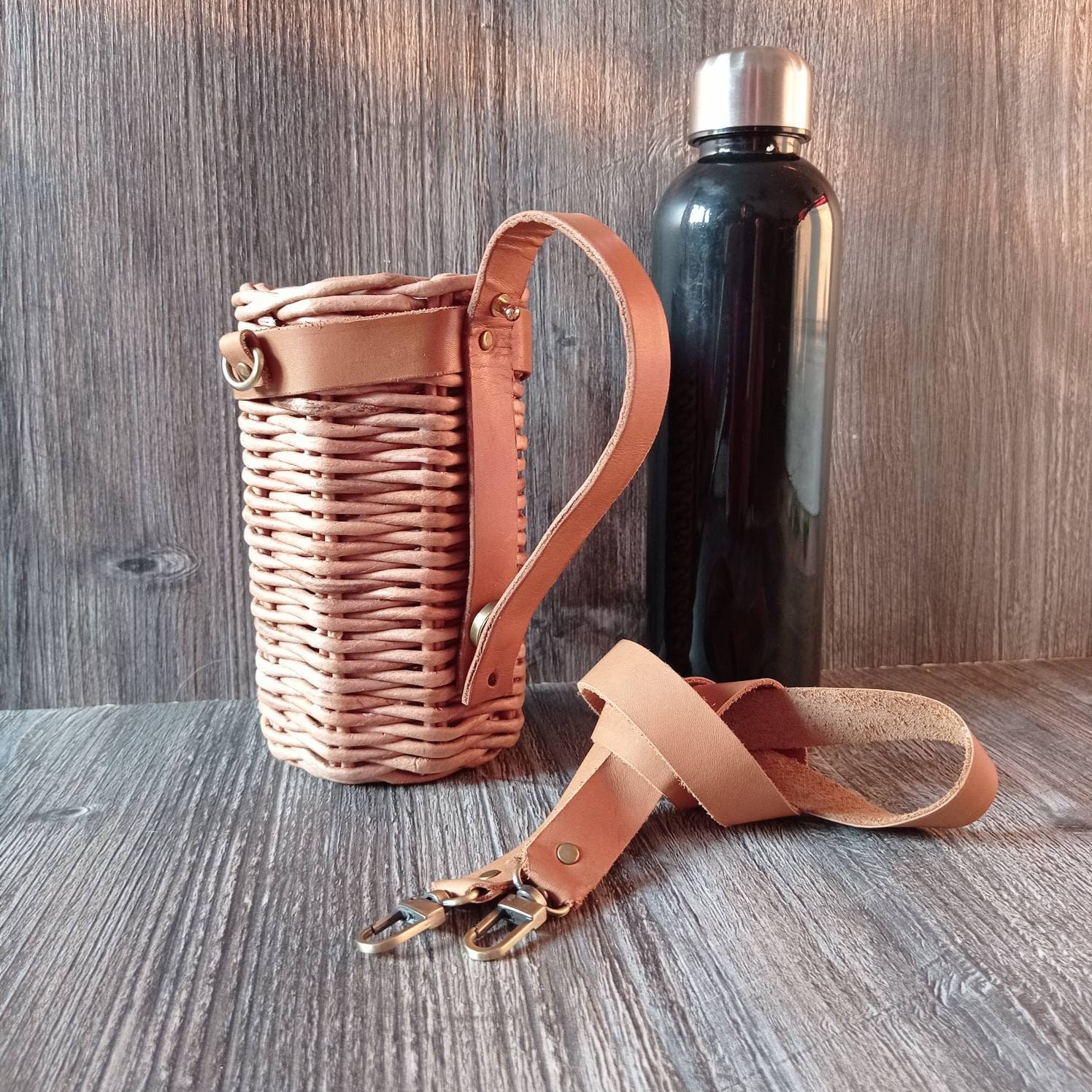 Bottle holder bottle shoulder bag water bottle basket Etsy