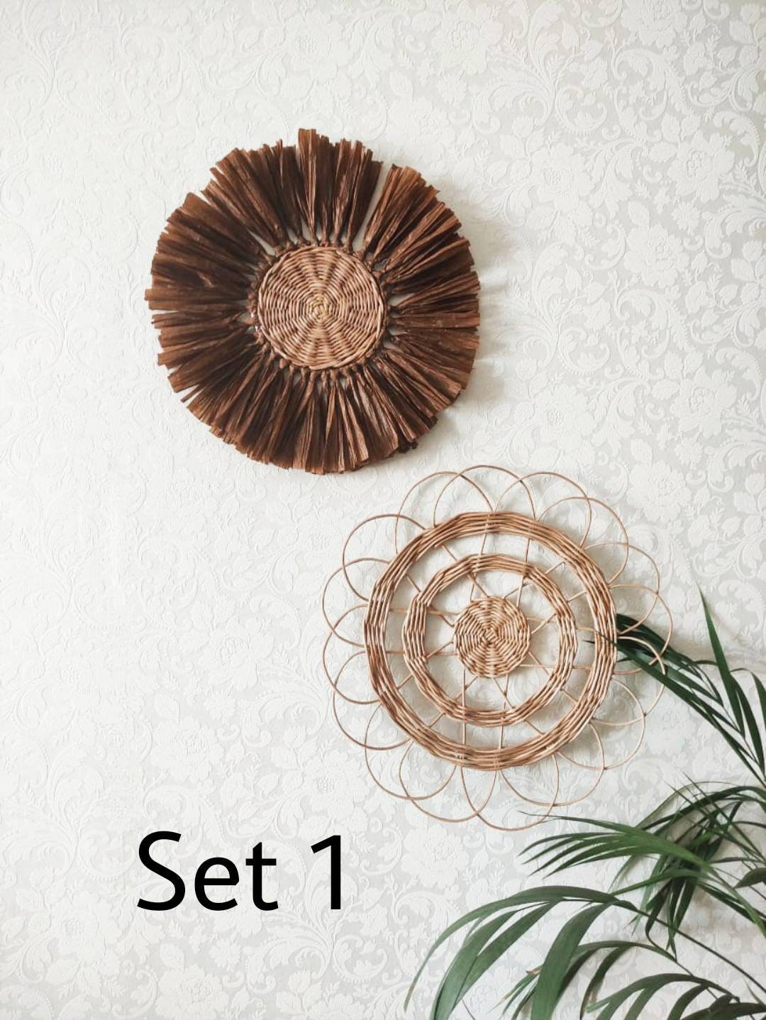 Set wall baskets Hanging boho baskets wall decor boho wall Etsy
