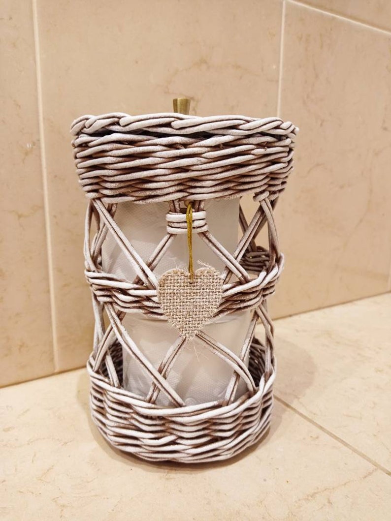 Toilet paper holder Bathroom basket White basket for toilet Etsy