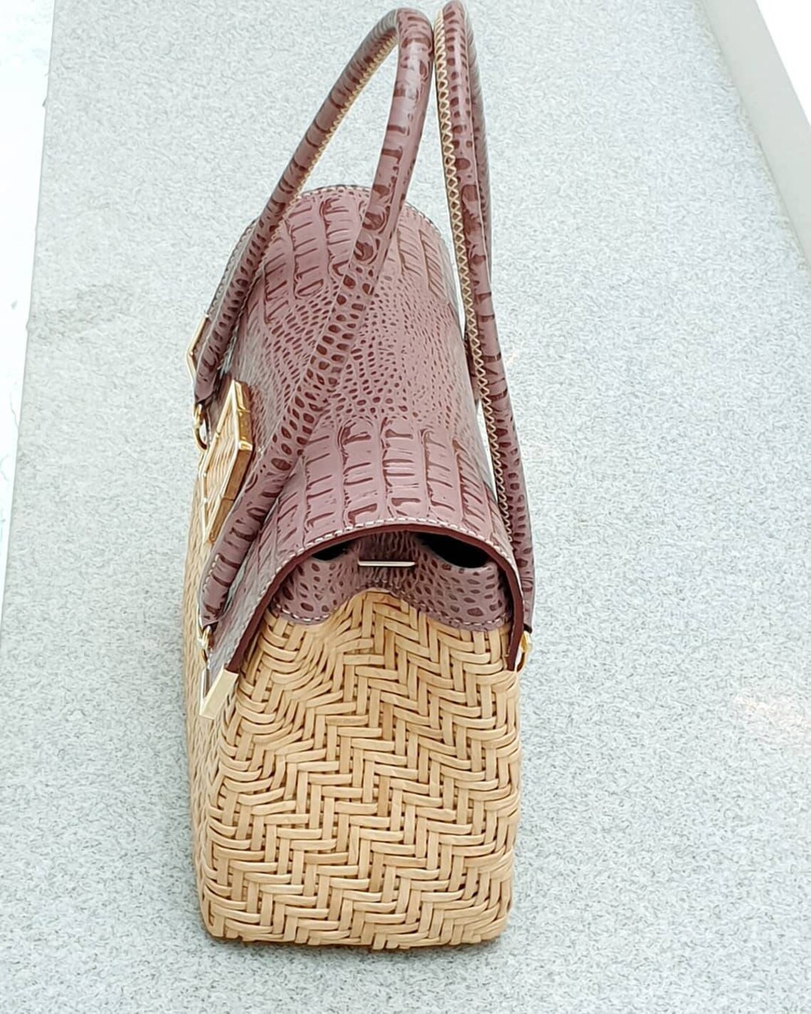 Pink women's Tote bag Leather shoulder bag Pink leather | Etsy