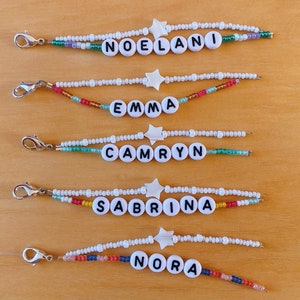 Seed Beaded Star Name Keychain / Personalized