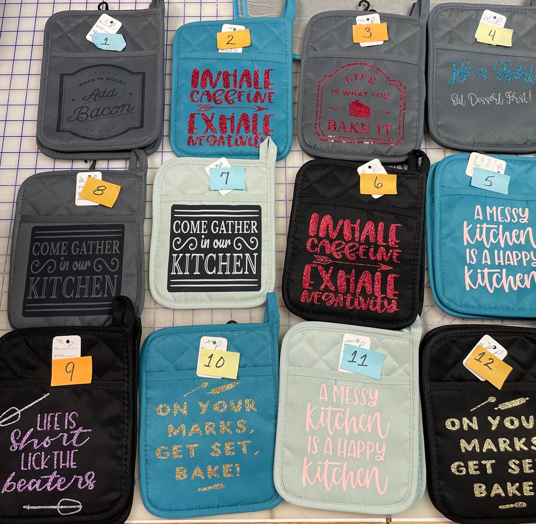 Pocket Potholders With Sayings Etsy