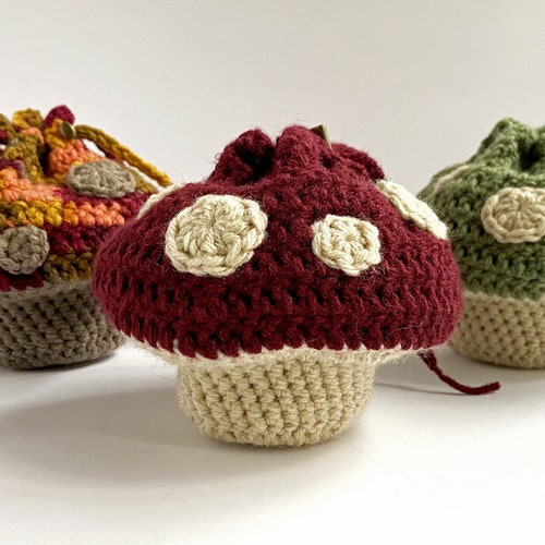Crochet Pattern Big & Small Mushroom Dice Bags Etsy