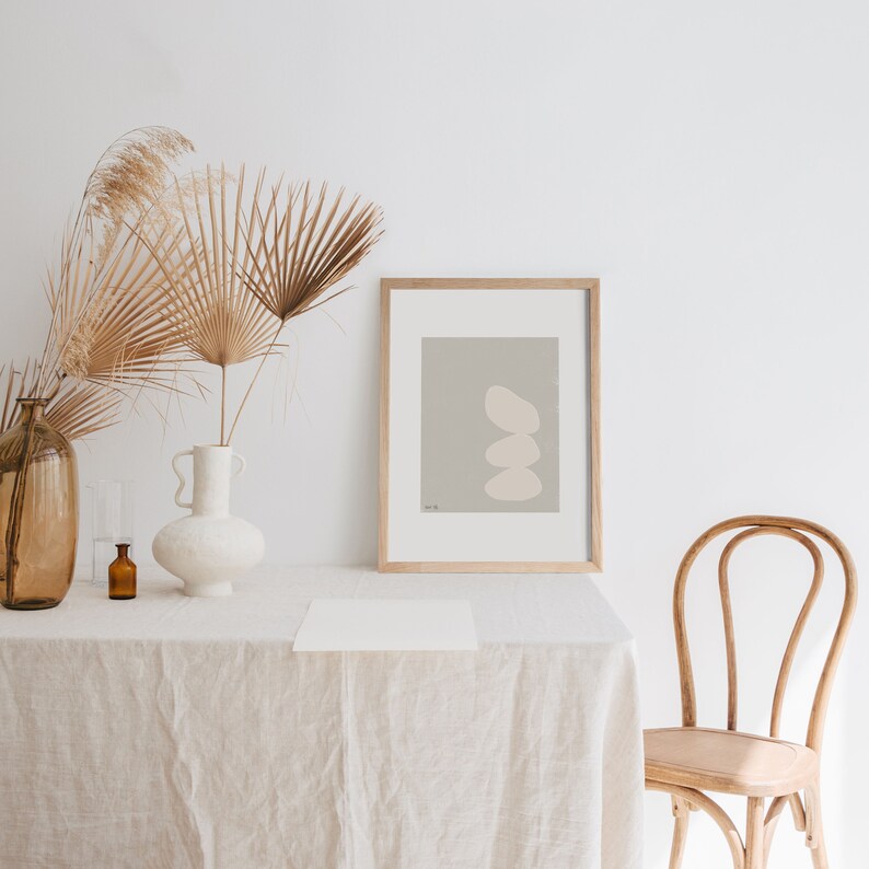 Japandi Zen Garden Stones Art PrintJapanese Minimalist image 7