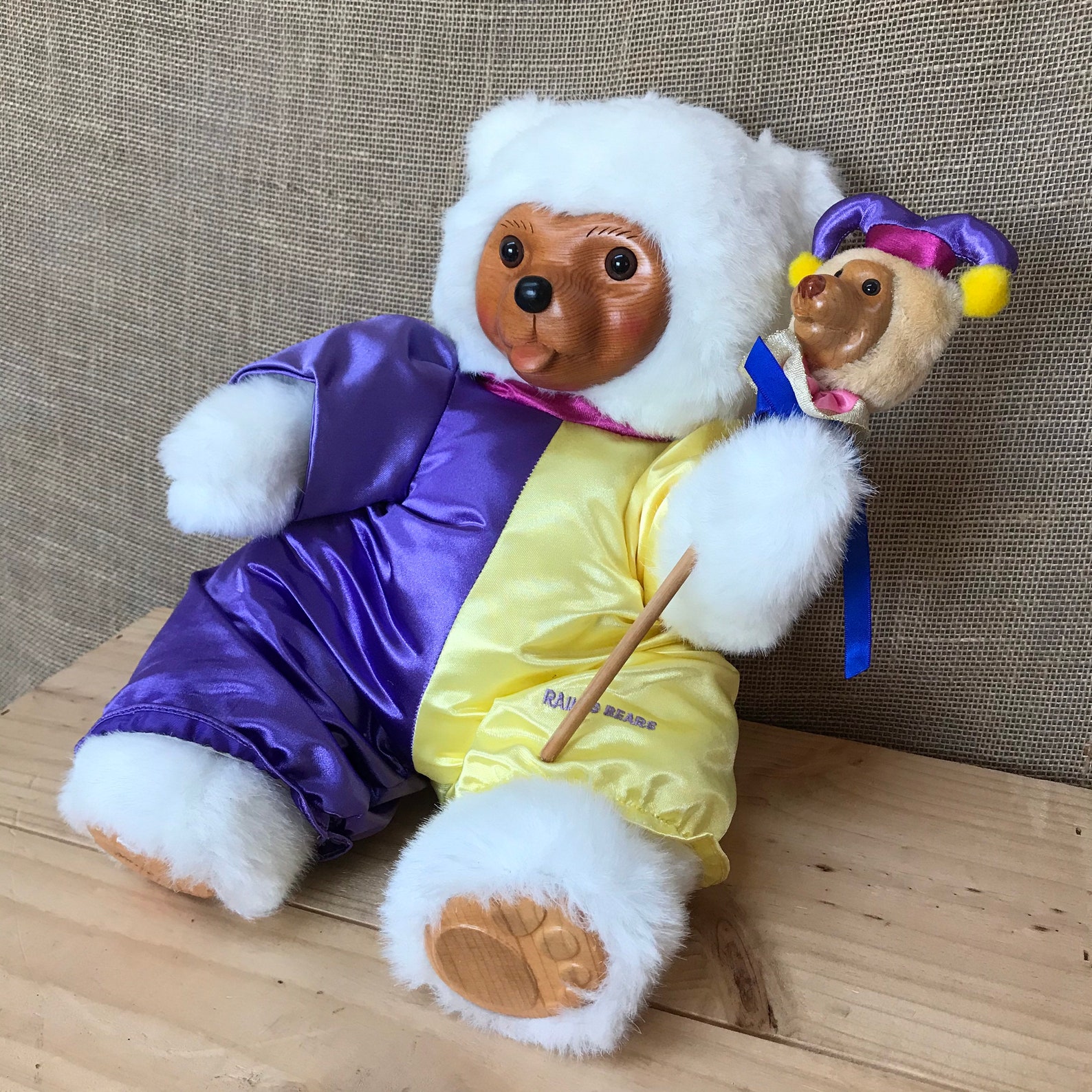 RARE Robert Raikes Jester Teddy Bear Clown With Mini Bear Etsy