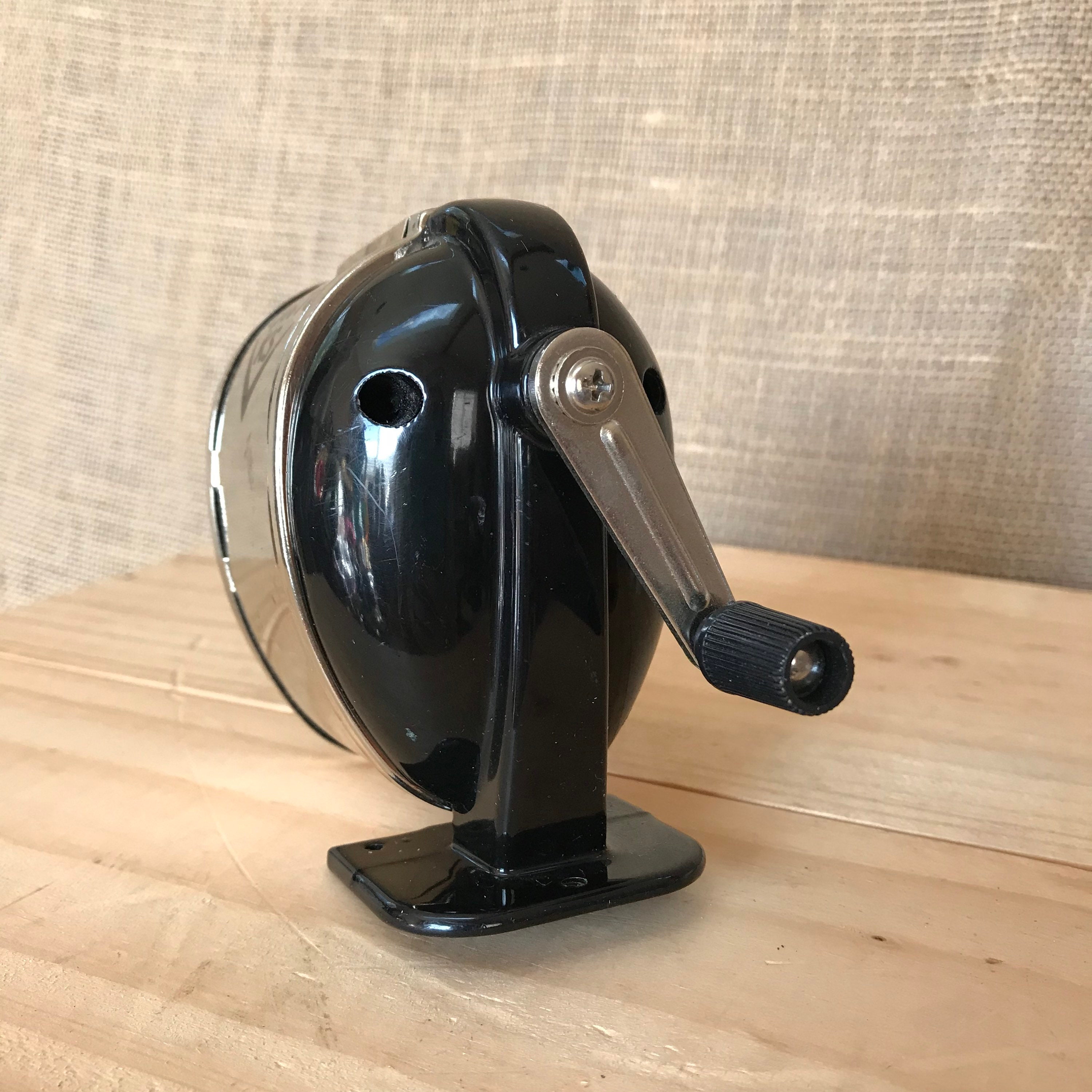 Vintage Hand Crank Pencil Sharpener Table Mounted X Acto Mount Etsy