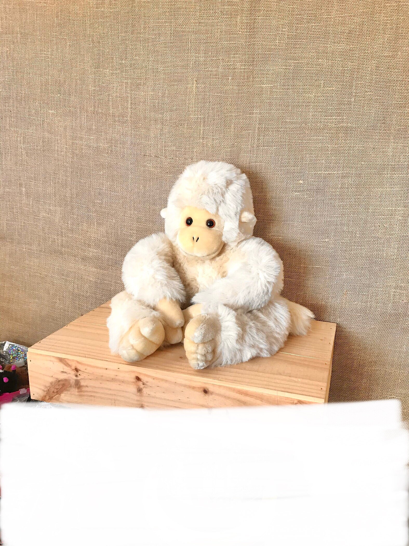 Cute Fluffy White Monkey Plush Large Albino Mungo Furry | Etsy