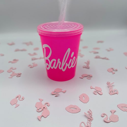One Barbie Plastic Kids Cup Pink Party Cup Birthday Girl Etsy