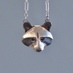 Brooke Stone Raccoon Silver Necklace