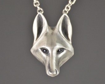 Brooke Stone Stylized Coyote Silver Necklace